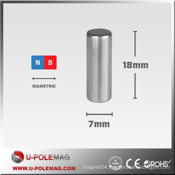 High Performance Bar NdFeB Magnet D7x18mm 30H